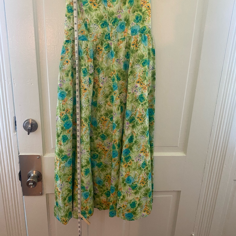Chadwick’s Size 10 Strapless Multi color green  Dress Summer Lining Comfortable - Picture 2 of 12